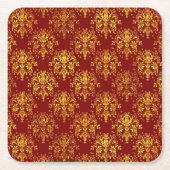 Rich Holiday Damask Kartonnen Onderzetters (Voorkant)
