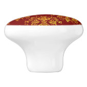 Rich Holiday Damask Keramische Knop (Zijkant)
