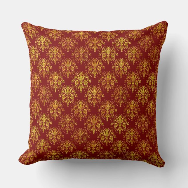 Rich Holiday Damask Kussen (Voorkant)