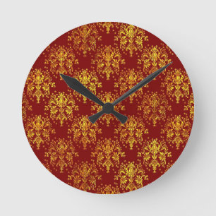 Rich Holiday Damask Ronde Klok