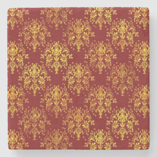 Rich Holiday Damask Stenen Onderzetter (Voorkant)