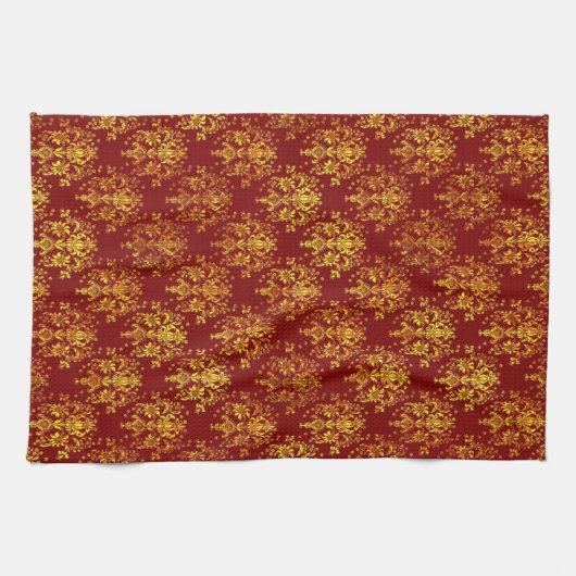 Rich Holiday Damask Theedoek (Horizontaal)