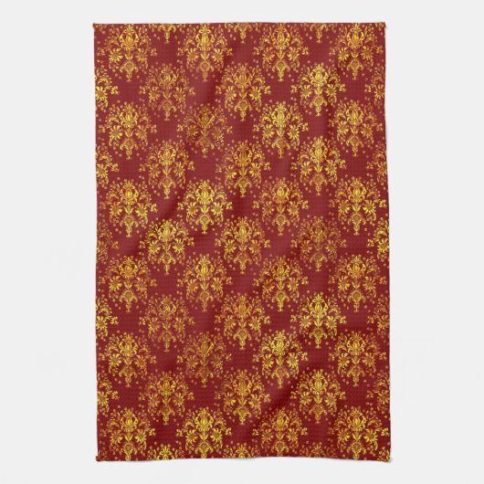 Rich Holiday Damask Theedoek (Verticaal)
