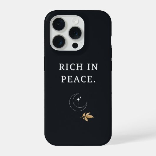 Rich in Peace – Minimal Luxury Aesthetic PhoneCase iPhone Hoesje (Achterkant)