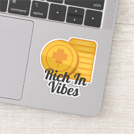 Rich In Vibes St Patrick's Day Gold Coins Sticker