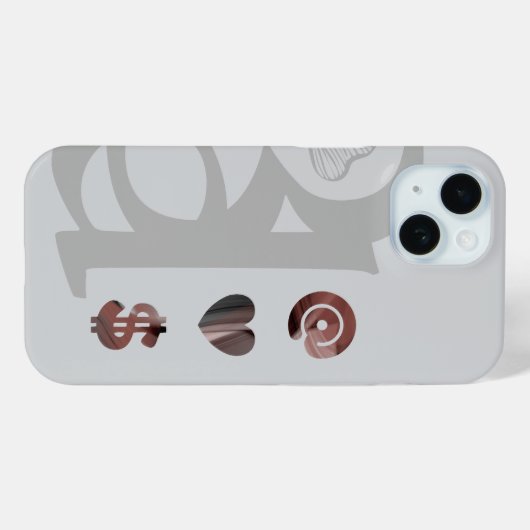 RICH iPhone Cases Trend Abstract Zwart Poedery (Achterkant (horizontaal))