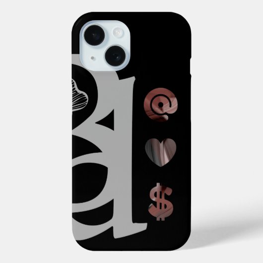 RICH iPhone Cases Trend Abstract Zwart Poedery (Achterkant)