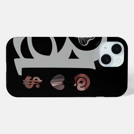 RICH iPhone Cases Trend Abstract Zwart Poedery (Achterkant (horizontaal))