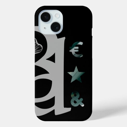 RICH iPhone Cases Trend Abstract Zwart Wit Groen (Achterkant)