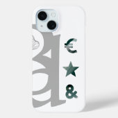 RICH iPhone Cases Trend Abstract Zwart Wit Groen (Achterkant)