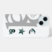 RICH iPhone Cases Trend Abstract Zwart Wit Groen (Achterkant (horizontaal))