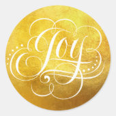 Rich JOY naar de wereld Heavy Gold Folie Kalligraf Ronde Sticker (Voorkant)