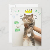 Rich King Cat Briefkaart (Voorkant / Achterkant)