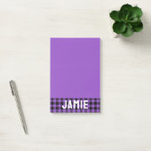 Rich Lavender Buffalo Check White Name Post-it® Notes (Kantoor)