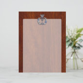Rich Mahogany Wood Scottish Thistle Print (Staand voorkant)