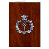 Rich Mahogany Wood Scottish Thistle Print (Voorkant)