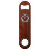 Rich Mahogany Wood Scottish Thistle Print Speed Flessenopener (Voorkant)