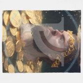 Rich Man Rune Fleece Blanket |Feoh Fehu Viking (Voorkant (Horizontaal))