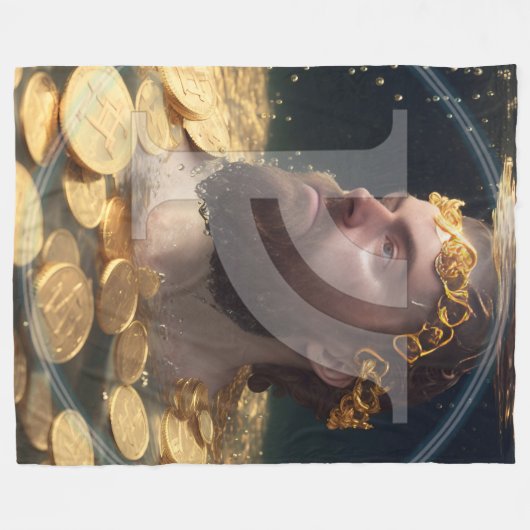 Rich Man Rune Fleece Blanket |Feoh Fehu Viking (Voorkant (Horizontaal))