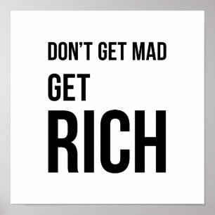 Rich Money Quote Posters Succes zwart-wit