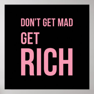 Rich Money Quottes Poster Roze Black