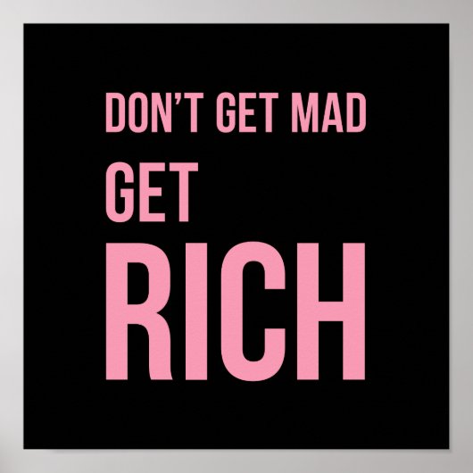 Rich Money Quottes Poster Roze Black (Voorkant)