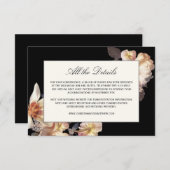 Rich Moody Floral bruiloft details Informatiekaartje (Voorkant / Achterkant)