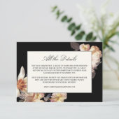 Rich Moody Floral bruiloft details Informatiekaartje (Staand voorkant)