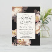 Rich Moody Floral Elegant Bridal Shower Uitnodigin Kaart (Staand voorkant)