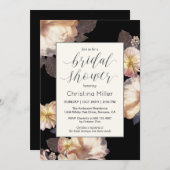 Rich Moody Floral Elegant Bridal Shower Uitnodigin Kaart (Voorkant / Achterkant)