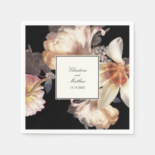Rich Moody Floral Elegant Wedding Servet (Voorkant)