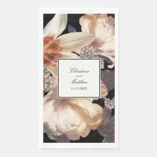 Rich Moody Floral Elegant Wedding Servet (Voorkant)