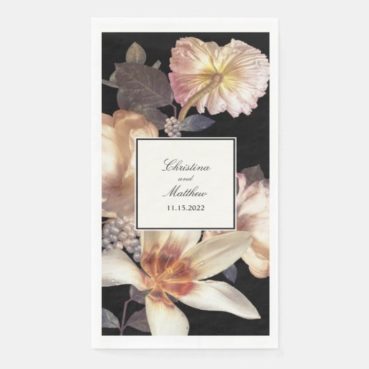 Rich Moody Floral Elegant Wedding Servet (Voorkant)
