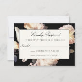 Rich Moody Floral Wedding RSVP (Voorkant)