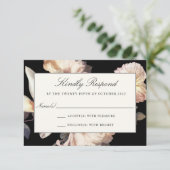 Rich Moody Floral Wedding RSVP Kaartje (Staand voorkant)
