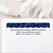 Rich Navy Blue Grunge Damask Wedding V03 Etiket (Insitu)