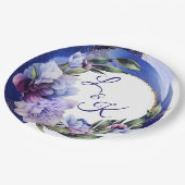 Rich Paars en Blue Peony Fancy Papieren Bordje (Gekanteld)
