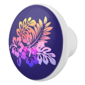 Rich Paars Floral Hibiscus Keramische Knop (Rechts)