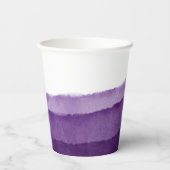 Rich Paarse Ombre Waterverf Wedding | Shower Papieren Bekers (Achterkant)