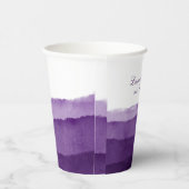 Rich Paarse Ombre Waterverf Wedding | Shower Papieren Bekers (Rechts)