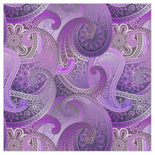 Rich Paarse Paisley Pattern Stof