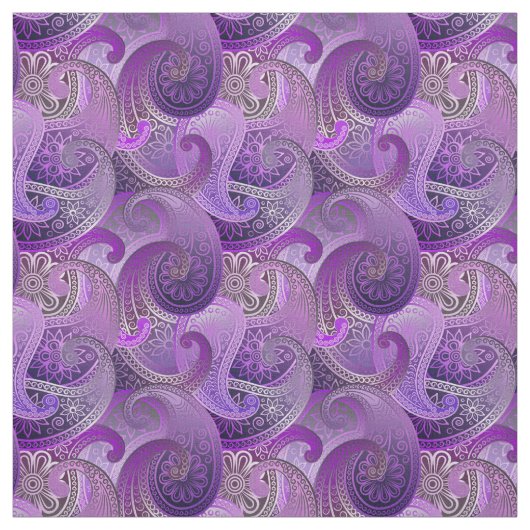 Rich Paarse Paisley Pattern Stof (Swatch)