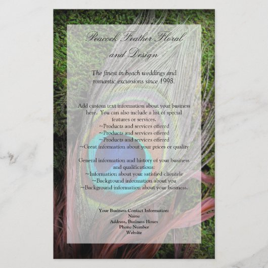 Rich Peacock Feather met Green Moss Flyer (Voorkant)