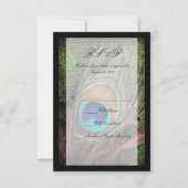Rich Peacock Feather met Green Moss RSVP Kaartje (Voorkant)