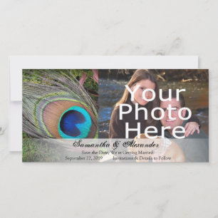 Rich Peacock Feather met Green Moss Save The Date