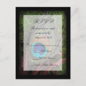 Rich Peacock Feather met Groen Mos RSVP Antwoord Uitnodiging Briefkaart (Voorkant)