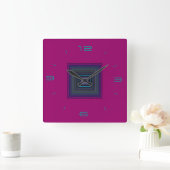 Rich Pink/Pattern Center > Square Wall Clocks Vierkante Klok (Huis)