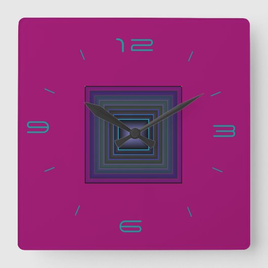 Rich Pink/Pattern Center > Square Wall Clocks Vierkante Klok (Voorkant)