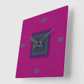 Rich Pink/Pattern Center > Square Wall Clocks Vierkante Klok (Hoek)