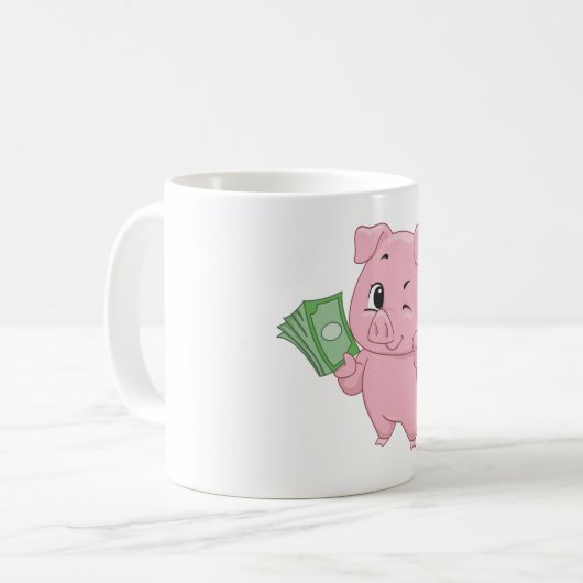 Rich Pink Pig Koffiemok (Voorkant links)